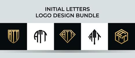 lettere iniziali att logo design bundle vettore