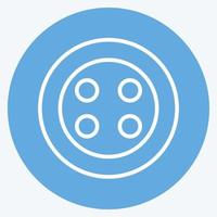 icona di pulsanti in stile occhi blu alla moda isolato su sfondo blu morbido vettore