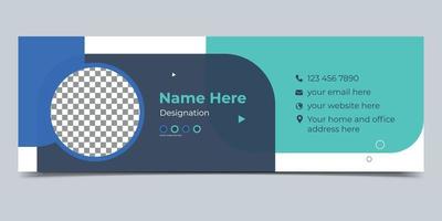 disegno del modello di firma e-mail o piè di pagina dell'e-mail e copertura dei social media personali vettore premium