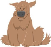 personaggio animale cane marrone peloso dei cartoni animati vettore