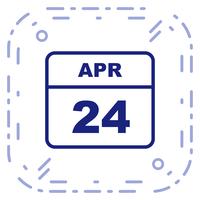 24 aprile Data su un calendario per un solo giorno vettore