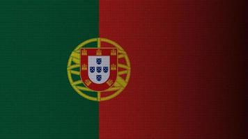 la bandiera nazionale del portogallo. le bande portoghesi rosse e verdi. carta da parati bandeira de portugal con motivo a onde, stile sfumato punteggiato e ombra. vettore