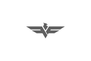 lettera iniziale ff falco volante uccello aquila falco tipografia logo design vector