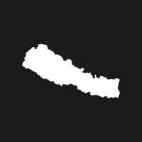 mappa del nepal su sfondo nero vettore