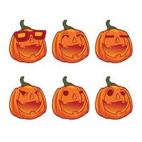 emoji zucca di halloween vettore