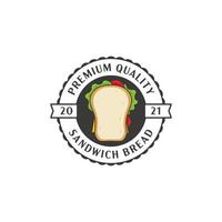 logo distintivo del pane sandwich premium vettore