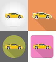 icone piane di auto sportive illustrazione vettoriale