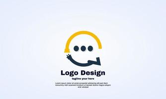 illustratore chat elettrica icona logo design vector