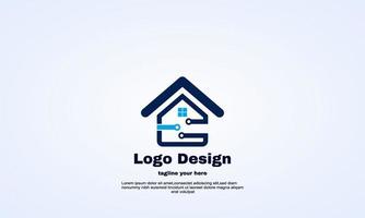 stock abstract vector idea moderna smart house logo design template