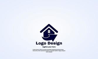 disegno del logo della costruzione della casa dell'idea vettoriale