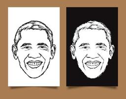 barack obama disegno vettoriale illustrazione, scarabocchio arte