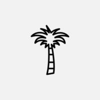 palma, noce di cocco, albero, isola, icona della linea di spiaggia, vettore, illustrazione, modello di logo. adatto a molti scopi. vettore