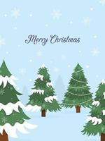 cartolina di Natale colorata con illustrazione vettoriale carino inverno.
