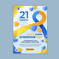 modello del poster della giornata mondiale della sindrome di down vettore