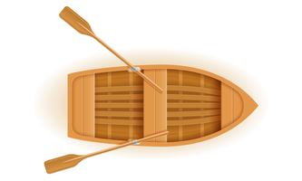 illustrazione di legno di vettore di vista superiore della barca