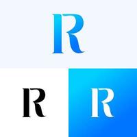 lettera r logo gradiente blu vettore