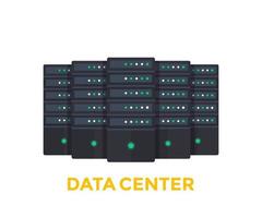 server, illustrazione vettoriale di big data center