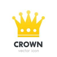 elemento logo corona, icona vettoriale su bianco