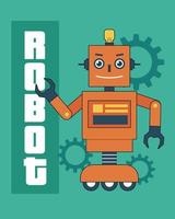 robot con ruote vettore