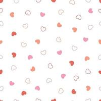 modello senza cuciture sfondo di san valentino con cuori rosa design carino utilizzato per la stampa, carta da parati, decorazione, tessuto, illustrazione vettoriale tessile