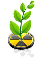 pianta verde che cresce da un&#39;illustrazione di vettore di radiazione di segno