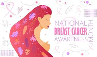 mese nazionale di sensibilizzazione sul cancro al seno nbcam celebrato in america. campagna sanitaria internazionale annuale vettore