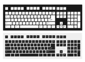 tastiere computer con stile in bianco e nero. illustrazione vettoriale