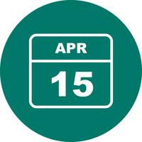 15 aprile Data su un calendario per un solo giorno vettore