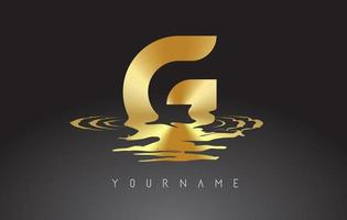 g lettera logo design con illustrazione vettoriale effetto acqua.