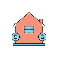 icona compra e vendi casa immobiliare vettore