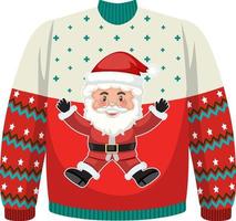 maglione natalizio con motivo babbo natale vettore