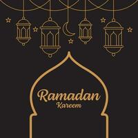 vettore di arte di linea ramadan kareem