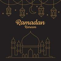 vettore di arte di linea ramadan kareem