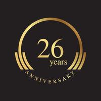 set di stile logo anniversario con scrittura a mano di colore dorato per eventi celebrativi vettore