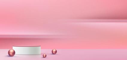 Concetto di vettore di sfondo podio rosa 3d, adatto per vari design di sfondo, modello di san valentino, banner, poster