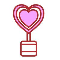 albero a forma di cuore in vaso. icona di San Valentino. illustrazione vettoriale