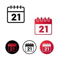 illustrazione dell'icona del giorno del calendario 21 vettore