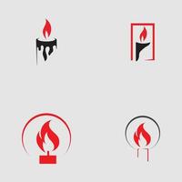 set di icone a lume di candela logo design template vettoriale