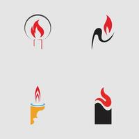 set di icone a lume di candela logo design template vettoriale