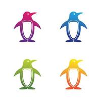 set di icone vettoriali modello logo pinguino