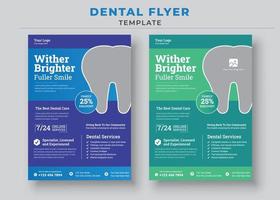 appassire sorriso più pieno più luminoso, modello di volantini per cure dentistiche, clinica per cure odontoiatriche, volantino per cure mediche vettore