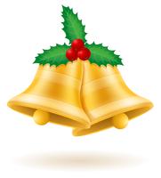 illustrazione vettoriale di Natale campane d&#39;oro