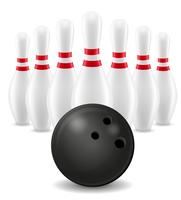 illustrazione vettoriale di palla da bowling e pin