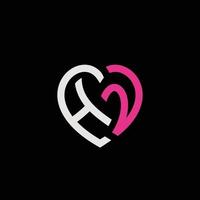 un cuore semplice e romantico 2 design del logo d'amore 3 vettore