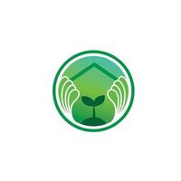 design del logo per la protezione delle foreste vettore