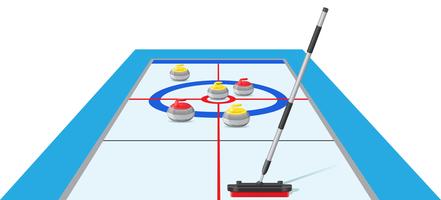 illustrazione vettoriale di curling sport gioco