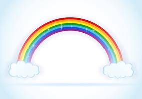 arcobaleno astratto con nuvole illustrazione vettoriale