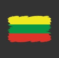 bandiera della lituania con pennello acquerello vettore