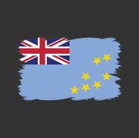 bandiera tuvalu con pennello acquerello vettore