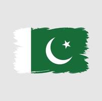 bandiera pakistan con pennello acquerello vettore
